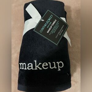 NWT “CYNTHIA ROWLEY” Black Embroidered Makeup Towels Set of 4